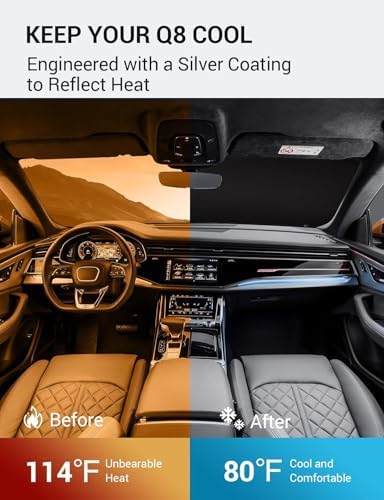 Proadsy Custom Fit 2019-2026 Audi Q8 Windshield Sun Shade, Blocks Heat - Image 3