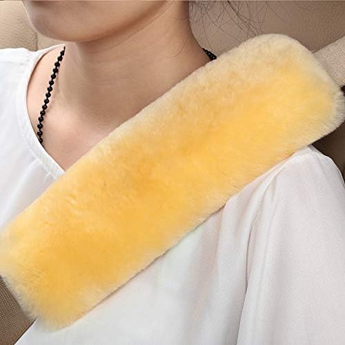 OGLAND 2 Pack Sheepskin Car Seat Belt Cover Pads | Wool Seatbelt Cushions - Image 2