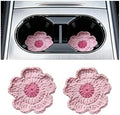 2PCS Handmade Crochet Car Cup Holder Coasters, Cherry Blossoms by TNAIYH