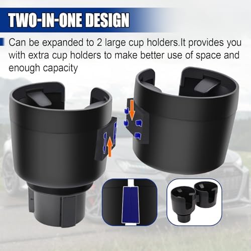 Car Double Cup Holder Extender, Portable Cup Holders Adapter, Universal Car - Image 4