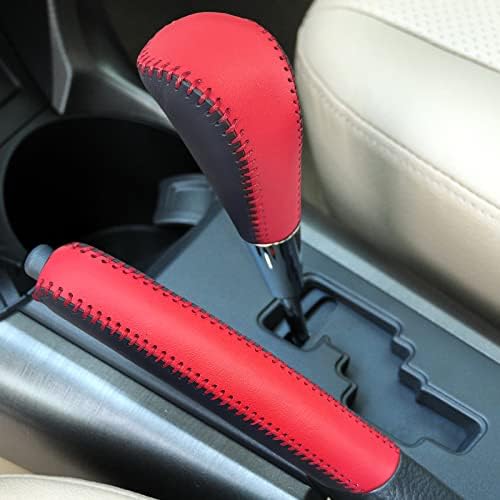 Black Red Handbrake&Shift Knob Cover Compatible by SUNBREATH