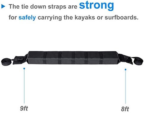 WOOWAVE Kayak Roof Rack Pads Universal Car Roof Rack Soft - Image 4
