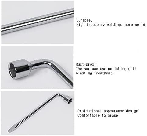 17mm Car Spare Tire Wrench, L-type Hexagon Slotted End Socket Repair Tool Car - Image 3
