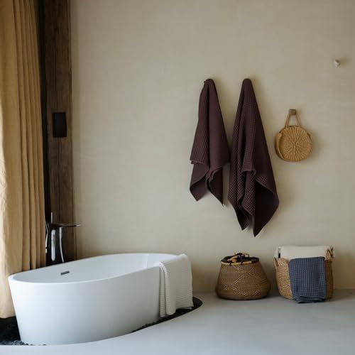 Luxury Organic Japanese Cotton Waffle Bath Towel | Thick, Quick Dry Bathroom by KOSMU