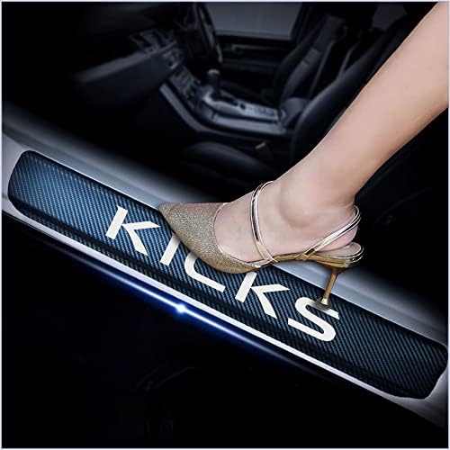 4Pcs Car Door Sill Protector for Nissan Kicks, Carbon Fiber Anti-Scratch Guard by Unknown