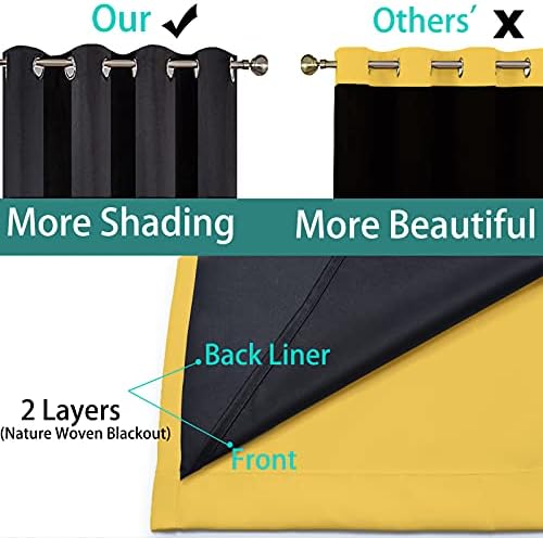 Yakamok Mustard Yellow Blackout Curtains 84 Inches Long 52" Wide 1 Panel - Image 5