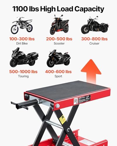 VEVOR Motorcycle Lift, 1100 lbs Motorcycle Scissor Lift Jack - Image 2