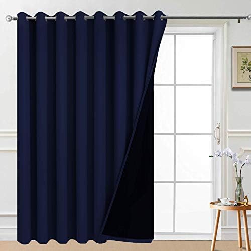 Yakamok Navy Blue Blackout Patio Door Curtain Panels W100 x L96, 1 Panel by Yakamok