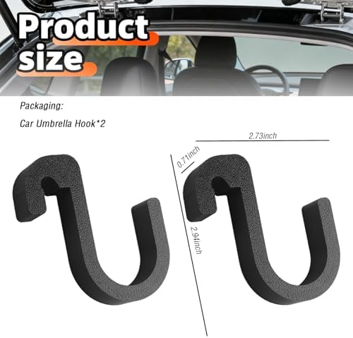 2PCS Double Car Umbrella Hook, No Drilling Car Umbrella Holder Stable Placement - Image 2