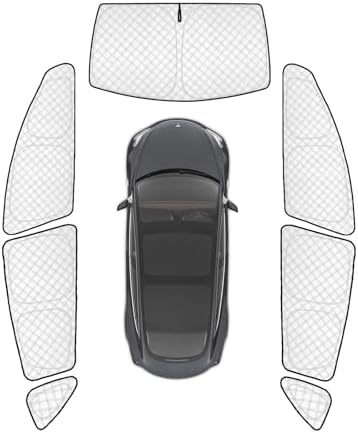 KMF 7pcs Thicken Sun Shades for Tesla Model 3 Accessories 2018-2024, Car Window by KMF
