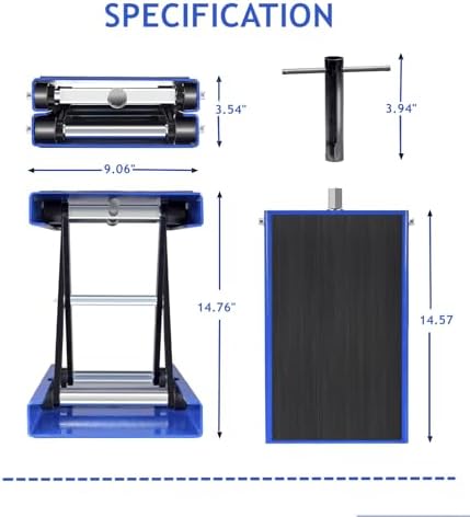 SUNROAD Motorcycle Lift Jack, 1100 lb Scissor Lift, 3.5-14.5 in - Image 4