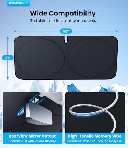 PEMOTech 2026 Upgraded Sedan Windshield Sun Shade - Image 5