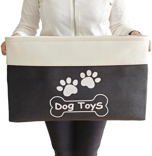 Large Dog Toy Basket Foldable Dog Toy Box Dog Toy Bin by CpakOwlgoo