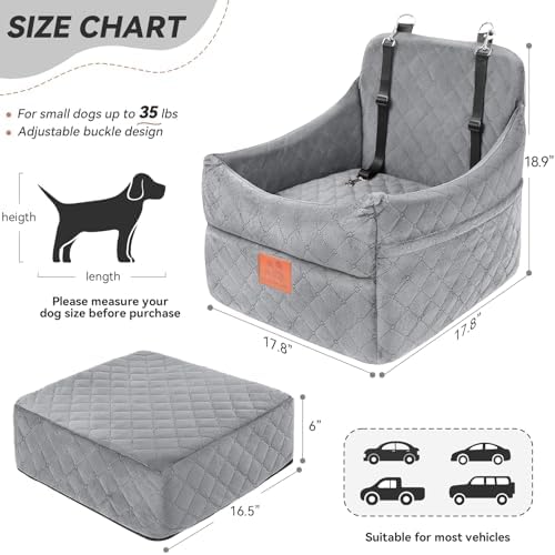 GL GLENSLAVE Dog Car Seat for Small/Medium Dogs, Dog Booster Car Seats - Image 3
