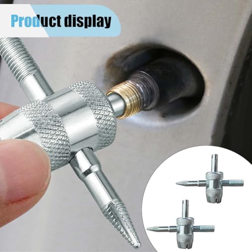 2PCS 4-Way Tire Valve Core Removal Tool 4-in-1 Universal Valve Wrench - Image 6