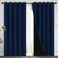 Yakamok Navy Blue 100% Blackout Curtains 96 Inches Long 62" Wide, 2 Panels by Yakamok