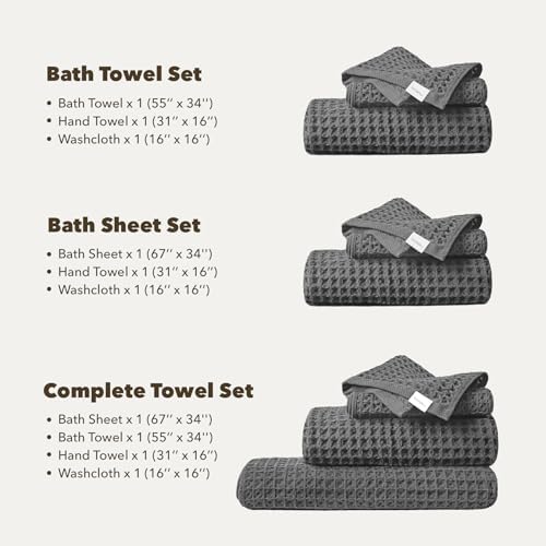 Luxury Organic Japanese Cotton Waffle Bath Towel | Thick, Quick Dry Bathroom - Image 4