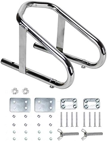 Extreme Max 5001.5763 Deluxe Chrome Motorcycle Wheel Chock by ExtremeMaxProducts