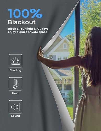 Sumobaby Blackout Curtains for Bedroom 75"x57" Portable No Drill Blackout Blinds - Image 2