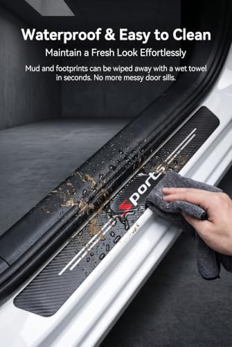 9 PCS Car Door Sill Protector, Anti-Scratch Carbon Fiber Door Edge Guards - Image 5