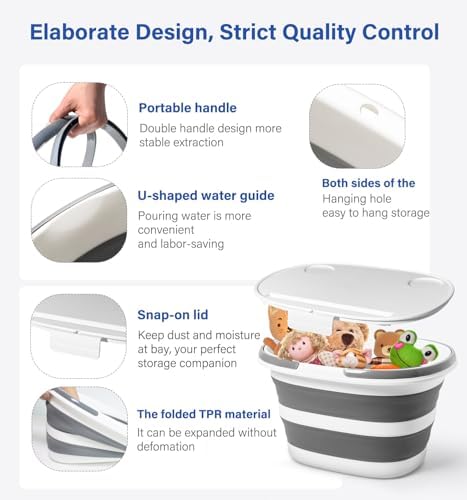 Collapsible Bucket, Upgraded 16L Collapsible Mop Bucket - Image 5