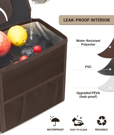 Capolo Car Trash Can with Lid, Leakproof Car Garbage Can - Image 4
