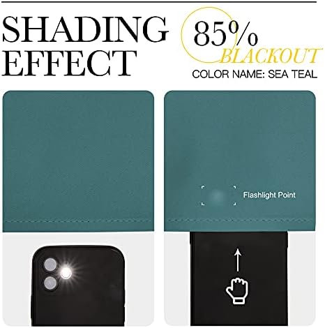 NICETOWN Kitchen Curtain Panels Blackout, 1 Pair, 34 by 63-inch, Sea Teal - Image 5