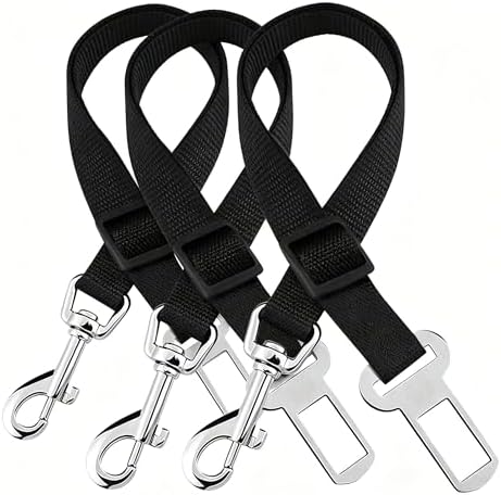 MAGIKON Dog Seat Belt 3-Pack, Adjustable Heavy-Duty Nylon Car Harness by MAGIKON