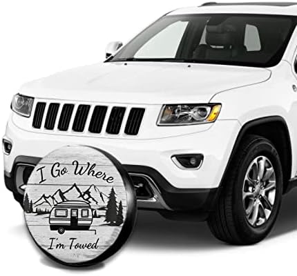 I Go Where I'm Towed Spare Tire Cover Waterproof Dust-Proof Universal 16 Inch - Image 2