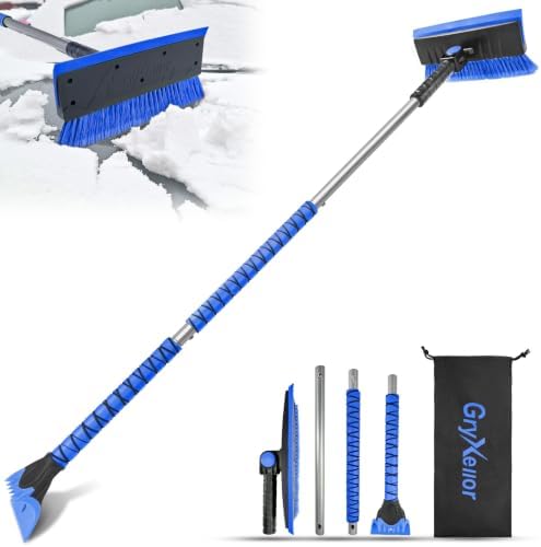 57 Inch Long Snow Brush with Broom Ice Scraper by Unknown
