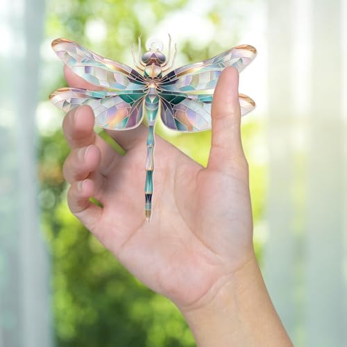 Dragonfly Ornament Stained Glass Style – Acrylic Window Hanging Suncatcher - Image 4