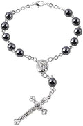 Hematite Beads Auto One Decade Car Rosary Clasp Terra Jerusalem Medal by Luomu
