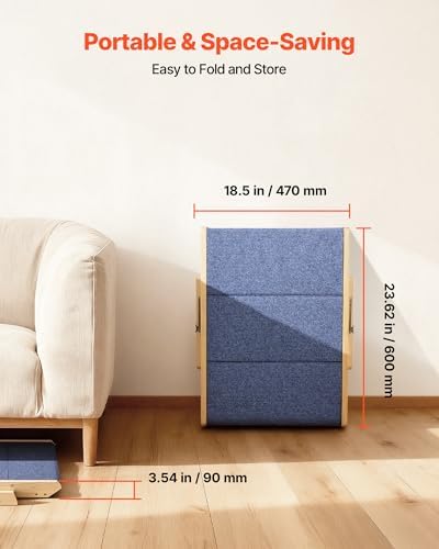VEVOR Wood Pet Stairs, 3-Step Dog Stairs - Image 6