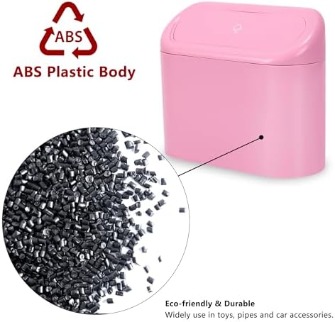 Ginsco Mini Car Trash Can with Lid, Small Car Garbage Can, Cute Leakproof ABS - Image 6