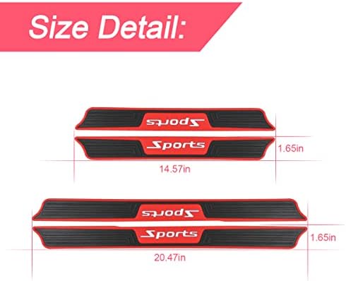 4PCS Car Door Sill Plate Protectors, Auto Door Entry Guards Sill Scuff Cover - Image 2