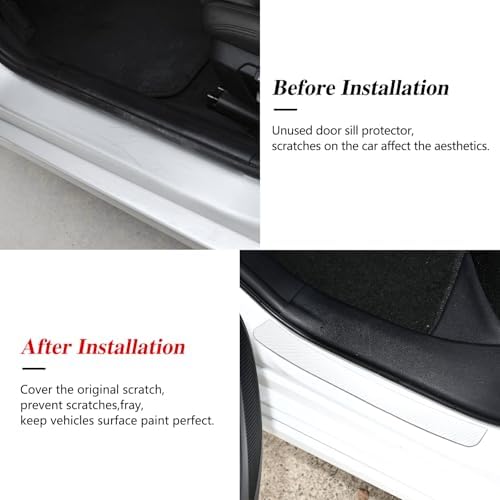 No Adhesive Magnetic Car Door Sill Protector, Anti-Scratch Carbon Fiber Door - Image 2