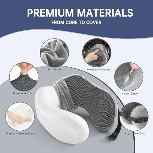 Travel Pillow Neck Pillow Memory Foam Adjustable Clasp - Image 3