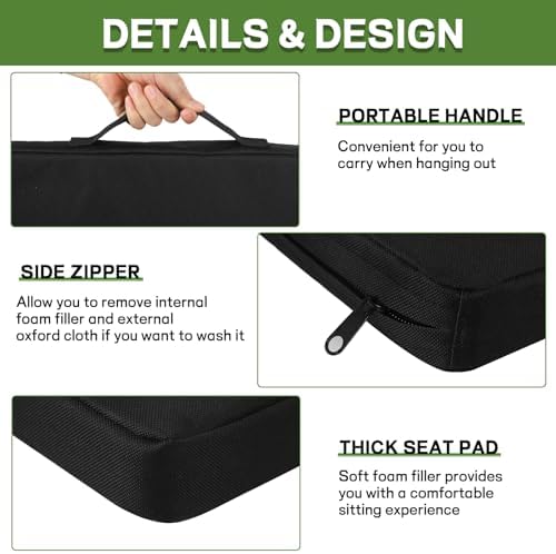 Multi-Functional Stadium Seat Cushions 2 Pack, Waterproof Oxford Filled - Image 3