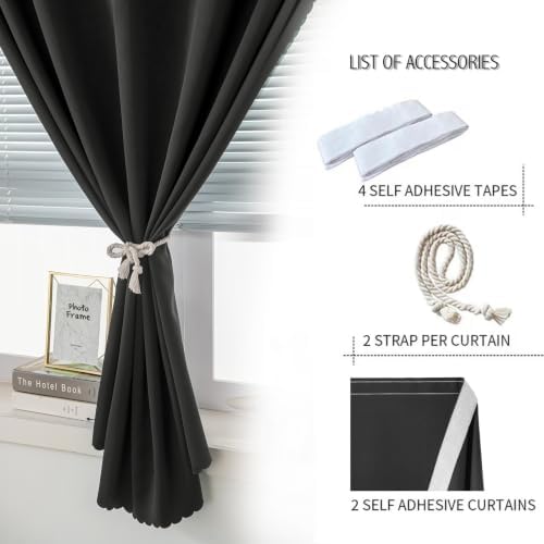 Portable Light Blocking Curtains Self-Stick Design, Removable Adhesive Window - Image 2