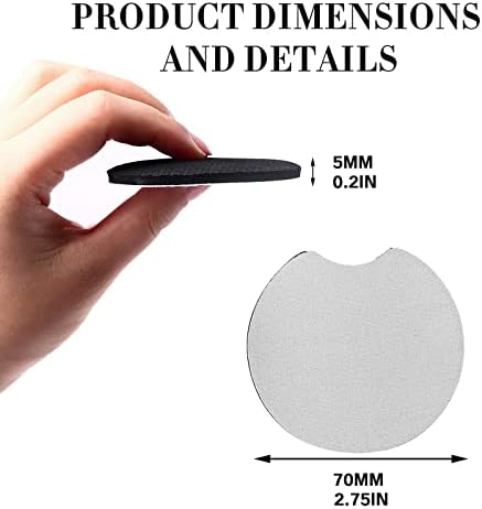100 PCS Sublimation Blank Car Coasters, 2.75 in Circular Opening Blank - Image 2