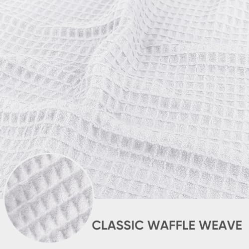 HOMEXCEL White Waffle Weave Microfiber Towel, 10PK 12x12 in Waffle Towels - Image 2
