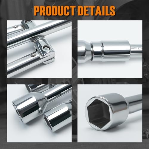 TONDA 4 Way Lug Wrench, Foldable Tire Iron, Lug Nut Wrench, 17/19/21/23mm - Image 5