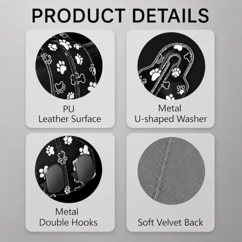 Cute Black Paw Car Seat Back Storage Headrest Hooks - Image 3