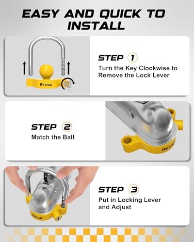RETRUE Universal Coupler Lock Trailer Locks Ball Hitch Trailer Hitch Lock - Image 6