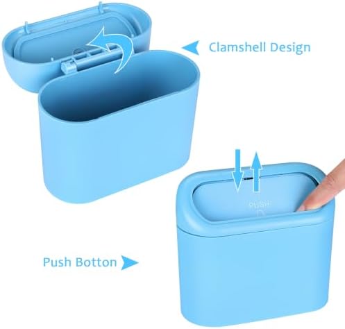 Accmor Car Trash Can with Lid, 2 Pack Mini Vehicle Garbage Can, Leakproof Auto - Image 3