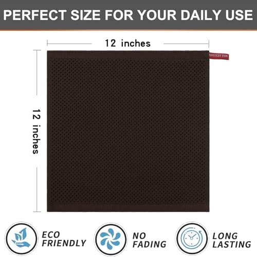 Kitinjoy 100% Cotton Waffle 6-Pack Kitchen Towels, Dark Brown - Image 5