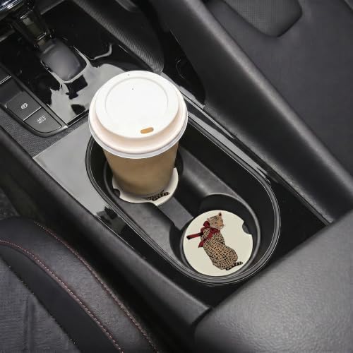 Red Bow Leopard Car Coasters for Cup Holders, Auto Drink Coaster for Women - Image 7