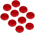 10 Pack 3 Inch Red Self Adhesive Round Reflectors, Road Stick-on by YinaolanAutomotiveParts