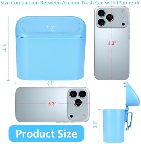 Accmor Car Trash Can with Lid, 2 Pack Mini Vehicle Garbage Can, Leakproof Auto - Image 2