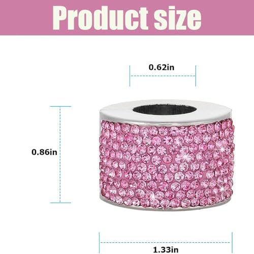 4PCS Crystal Rhinestone Bling Car Headrest Collars, Automotive Magnetic - Image 2